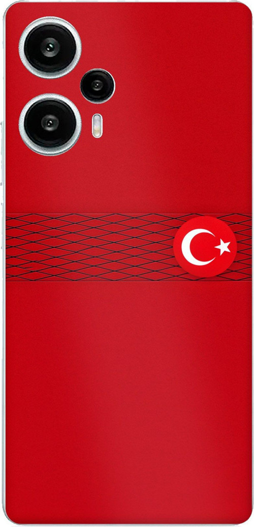 POCO F5 Uyumlu Türk Milli Takım Izgara Desenli Forma Baskılı Silikon Kılıf