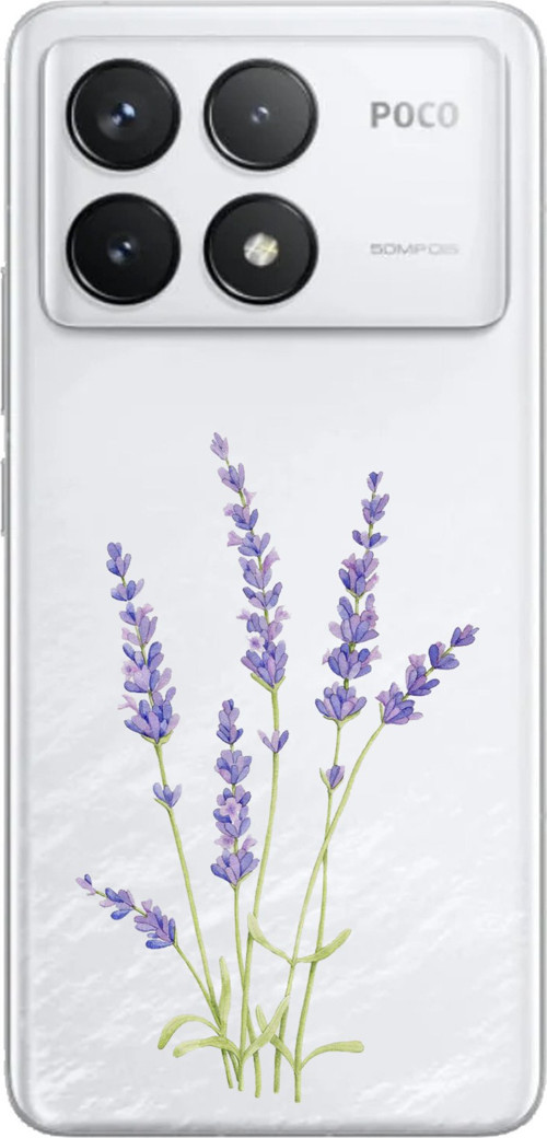 POCO F6 PRO Uyumlu Lavanta Çiçek Tasarımlı Baskılı Silikon Kılıf