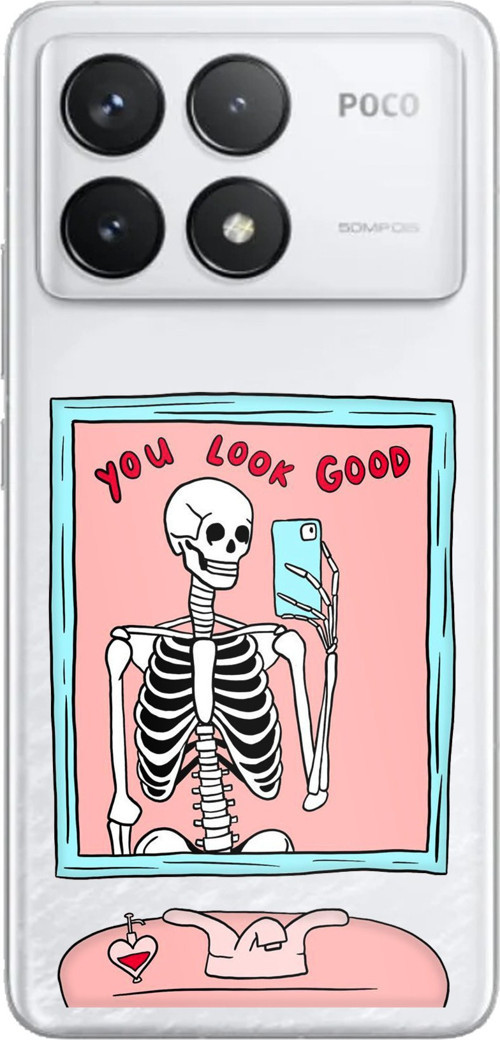 POCO F6 PRO Uyumlu You Look Good İskelet Tasarımlı Baskılı Silikon Kılıf