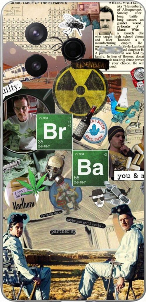 Poco F7 Pro Uyumlu Breaking Bad Kolaj Baskılı Silikon Kılıf