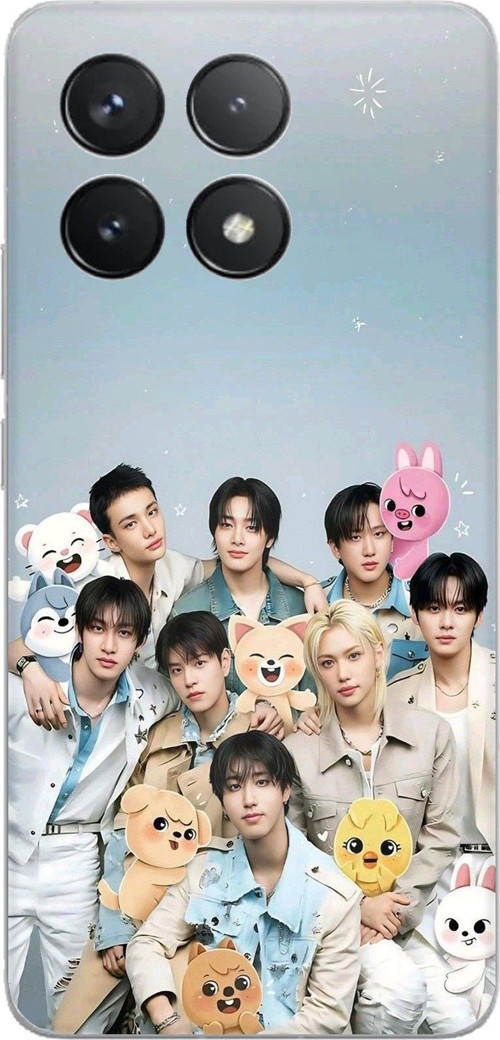 POCO F6 PRO Uyumlu Tray Kids K-Pop Grubu ve SKZOO Temalı Baskılı Silikon Kılıf