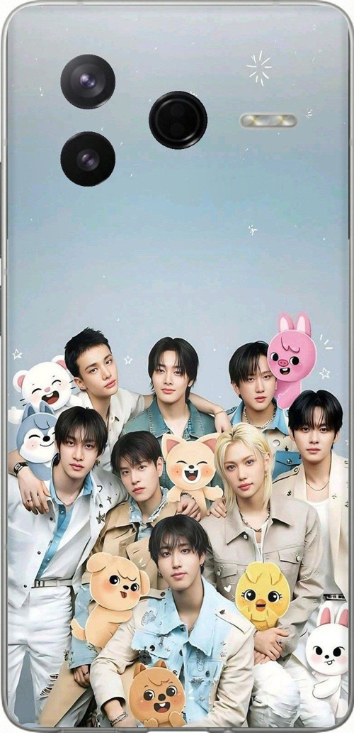 Poco F7 Pro Uyumlu Tray Kids K-Pop Grubu ve SKZOO Temalı Baskılı Silikon Kılıf