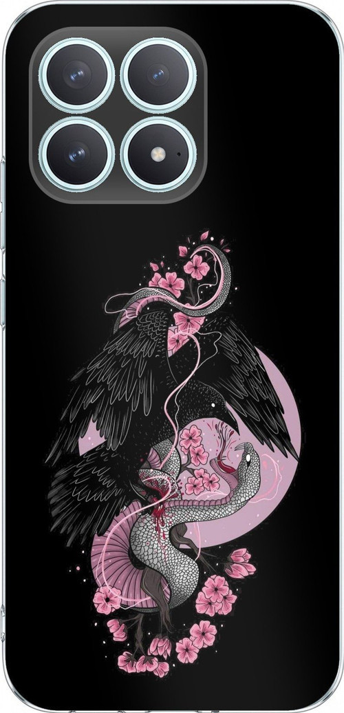 POCO F8 PRO Uyumlu Pembe Siyah Yılan Baskılı Silikon Kılıf
