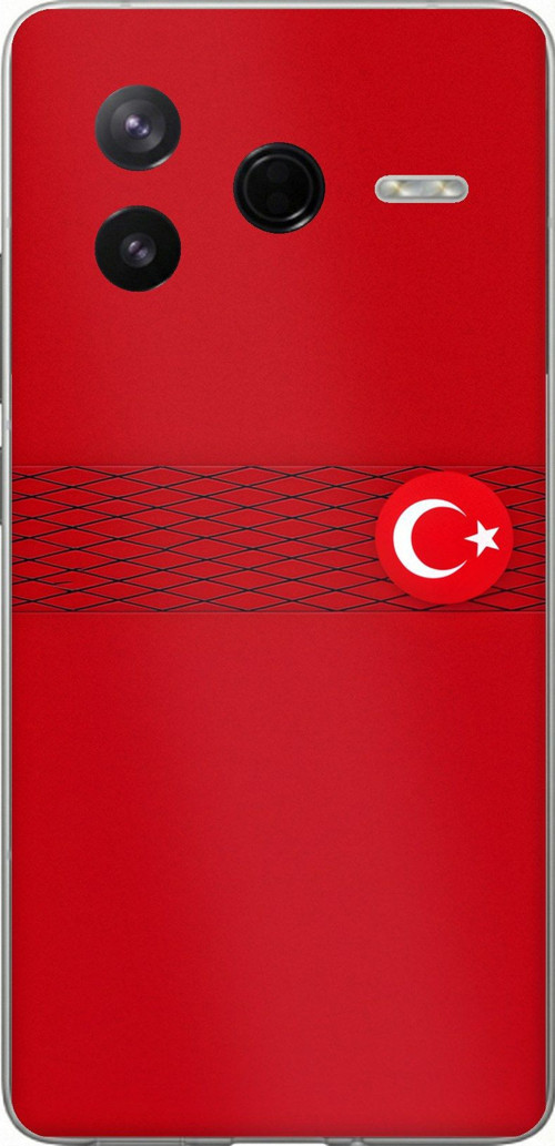 Poco F7 Pro Uyumlu Türk Milli Takım Izgara Desenli Forma Baskılı Silikon Kılıf