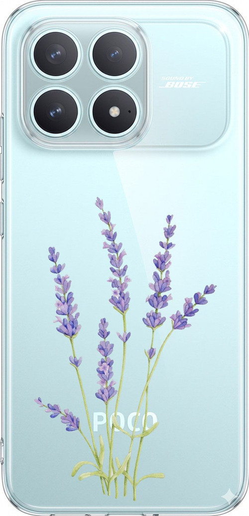 POCO F8 PRO Uyumlu Lavanta Çiçek Tasarımlı Baskılı Silikon Kılıf