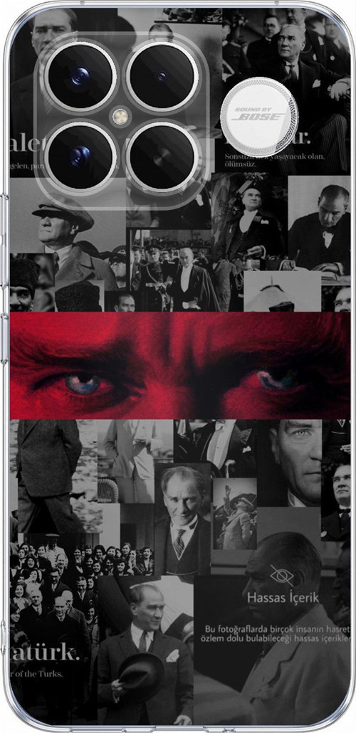 Poco F8 Ultra Uyumlu Atatürk Gözler Tasarım Baskılı Silikon Kılıf