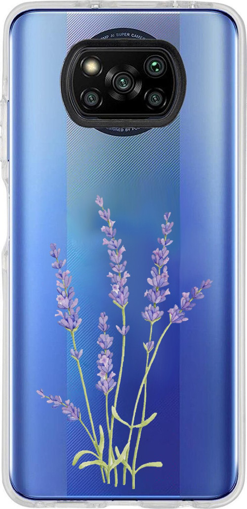 Poco X3-X3 PRO-NFC Uyumlu Lavanta Çiçek Tasarımlı Baskılı Silikon Kılıf