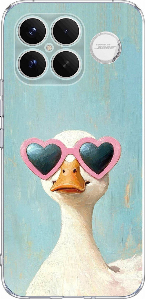 Poco F8 Ultra Uyumlu Yağlı Boya Pop-Art Ördek Baskılı Silikon Kılıf