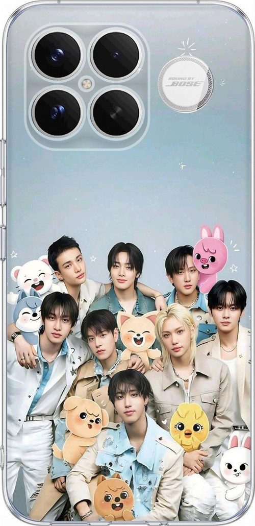 Poco F8 Ultra Uyumlu Tray Kids K-Pop Grubu ve SKZOO Temalı Baskılı Silikon Kılıf