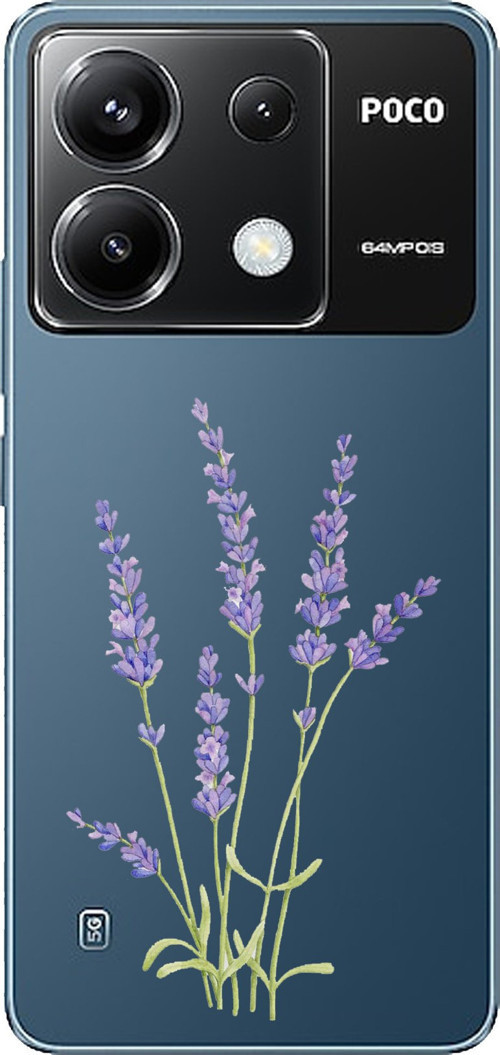 Poco X6 PRO Uyumlu Lavanta Çiçek Tasarımlı Baskılı Silikon Kılıf
