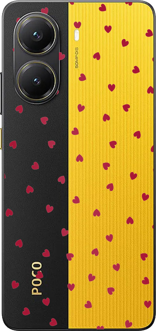 POCO X7 PRO Uyumlu Kırmızı Kalpler Tasarımlı Baskılı Silikon Kılıf