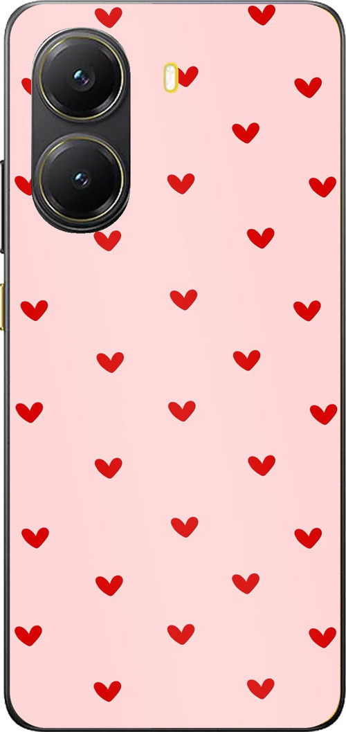 POCO X7 PRO Uyumlu Kırmızı Minik Kalpler Baskılı Silikon Kılıf