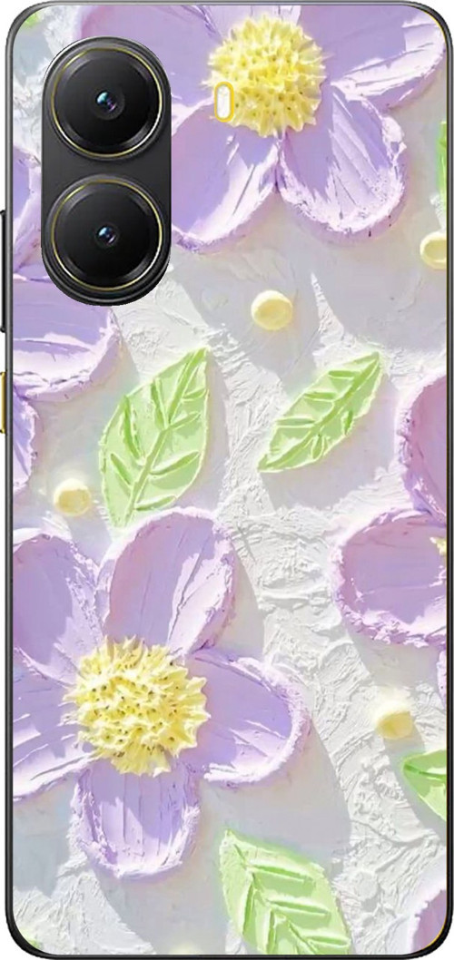 POCO X7 PRO Uyumlu Mor Papatyalar Sulu Boya Baskılı Silikon Kılıf