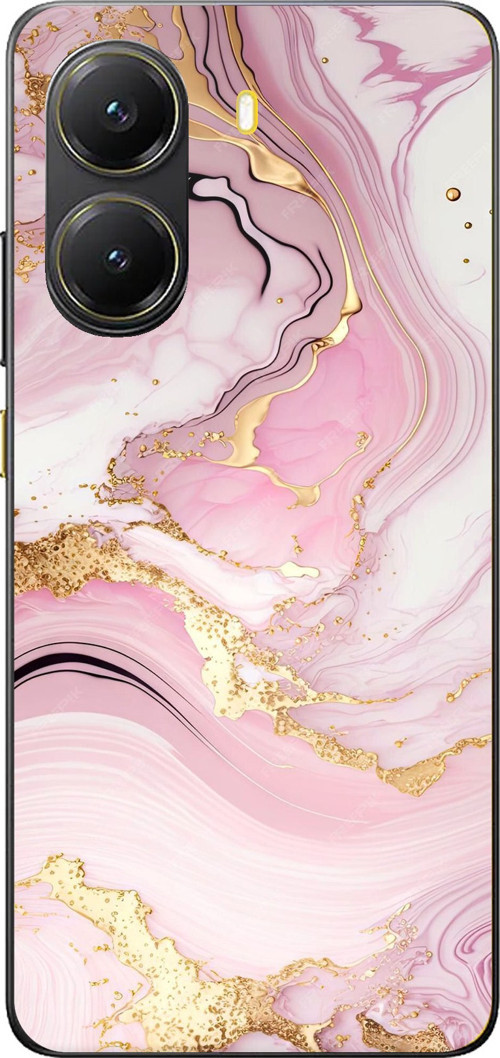 POCO X7 PRO Uyumlu Pembe Mermer Baskılı Silikon Kılıf