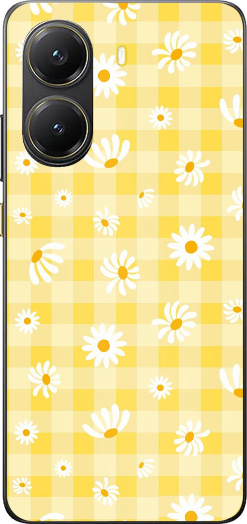 POCO X7 PRO Uyumlu Sarı Papatya Bahçesi Baskılı Silikon Kılıf