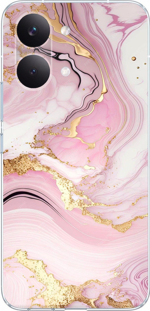 POCO X8 PRO MAX Uyumlu Pembe Mermer Baskılı Silikon Kılıf