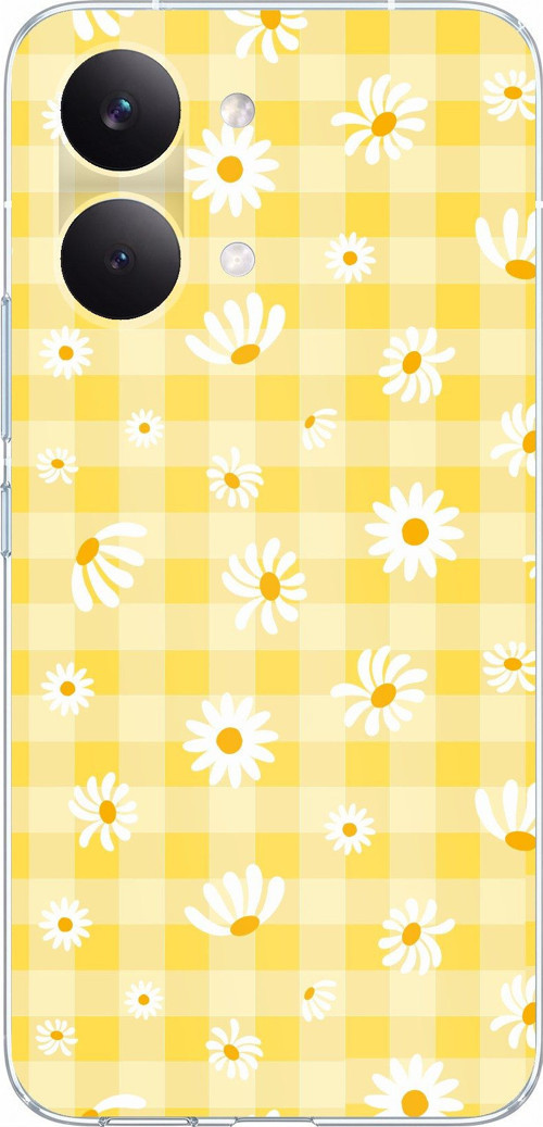 POCO X8 PRO MAX Uyumlu Sarı Papatya Bahçesi Baskılı Silikon Kılıf