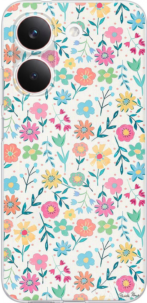 POCO X8 PRO Uyumlu Dekoratif Çiçekler Baskılı Silikon Kılıf