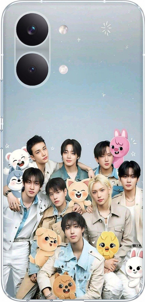POCO X8 PRO MAX Uyumlu Tray Kids K-Pop Grubu ve SKZOO Temalı Baskılı Silikon Kılıf