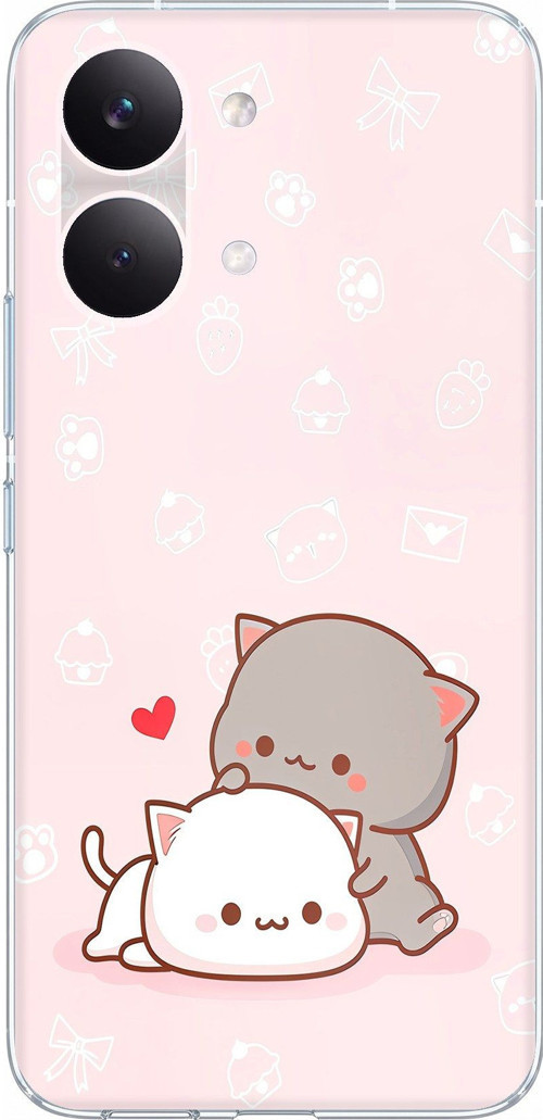 POCO X8 PRO MAX Uyumlu Sevimli ve Remontik Kediler Baskılı Silikon Kılıf