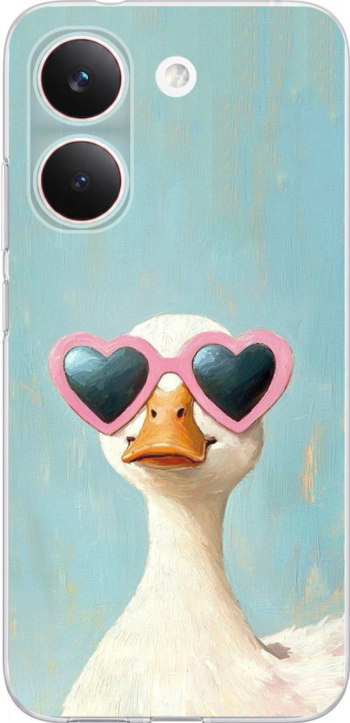 POCO X8 PRO Uyumlu Yağlı Boya Pop-Art Ördek Baskılı Silikon Kılıf