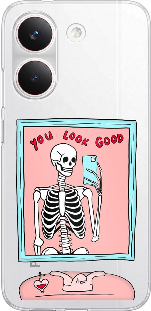 POCO X8 PRO Uyumlu You Look Good İskelet Tasarımlı Baskılı Silikon Kılıf