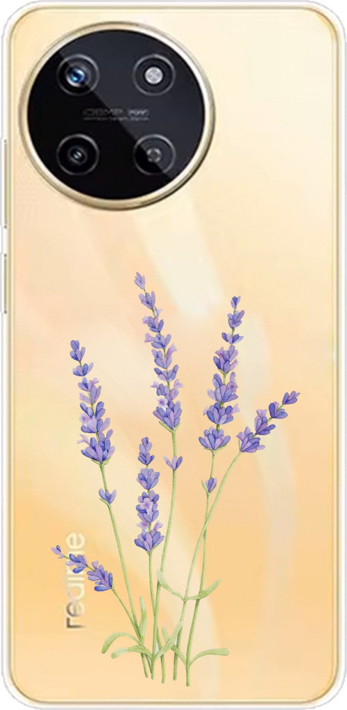 Realme 11 4G Uyumlu Lavanta Çiçek Tasarımlı Baskılı Silikon Kılıf