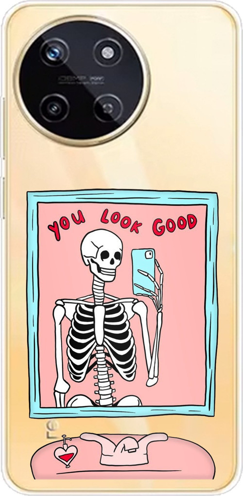 Realme 11 4G Uyumlu You Look Good İskelet Tasarımlı Baskılı Silikon Kılıf