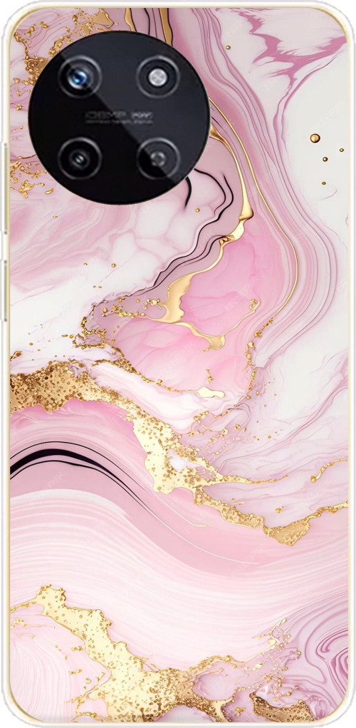 Realme 11 4G Uyumlu Pembe Mermer Baskılı Silikon Kılıf