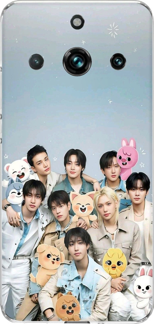 Realme 11 PRO-11 PRO PLUS Uyumlu Tray Kids K-Pop Grubu ve SKZOO Temalı Baskılı Silikon Kılıf