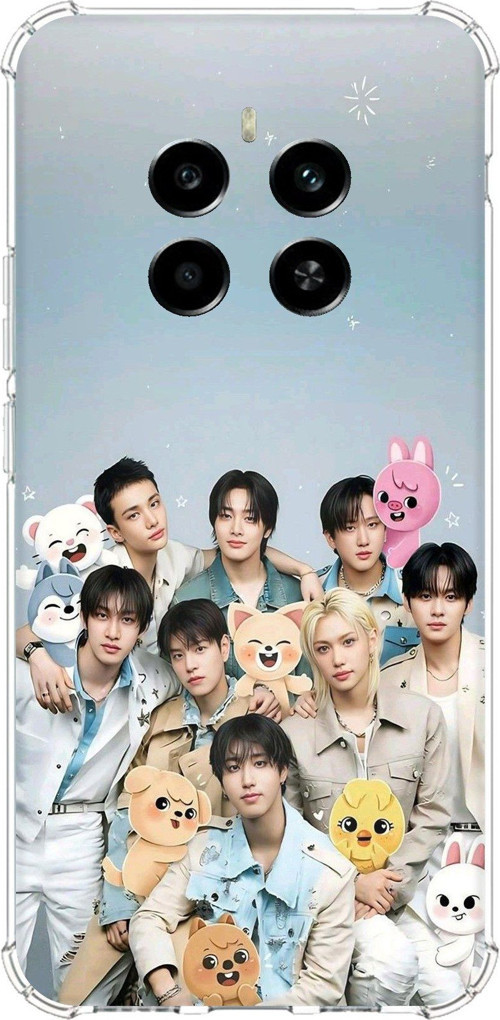 Realme 12 4G-12 Plus Uyumlu Tray Kids K-Pop Grubu ve SKZOO Temalı Baskılı Silikon Kılıf