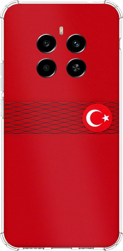 Realme 12 4G-12 Plus Uyumlu Türk Milli Takım Izgara Desenli Forma Baskılı Silikon Kılıf