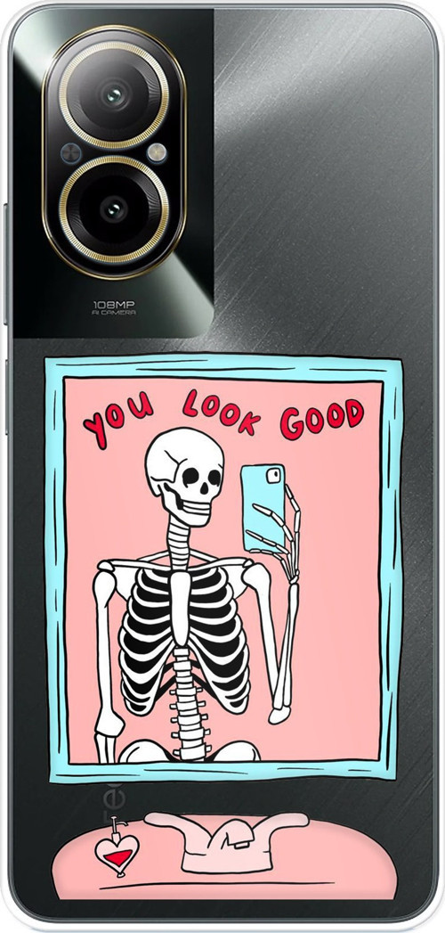 Realme 12 Lite Uyumlu You Look Good İskelet Tasarımlı Baskılı Silikon Kılıf