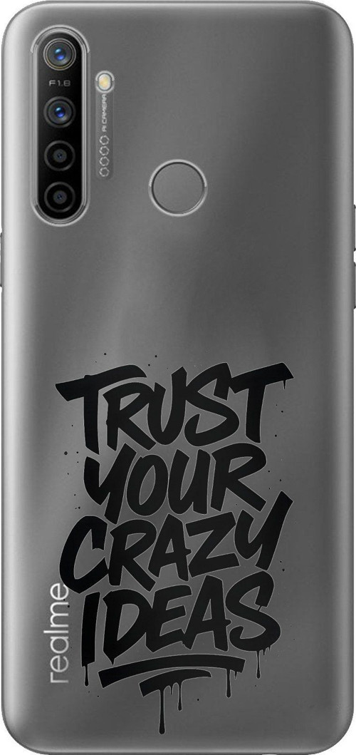 Realme 5i - 6i - C3 Uyumlu Crazy Trust Baskılı Silikon Kılıf