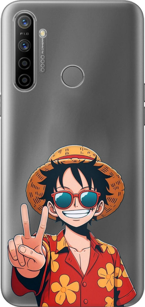 Realme 5i - 6i - C3 Uyumlu Monkey D. Luffy Tasarımlı Baskılı Silikon Kılıf