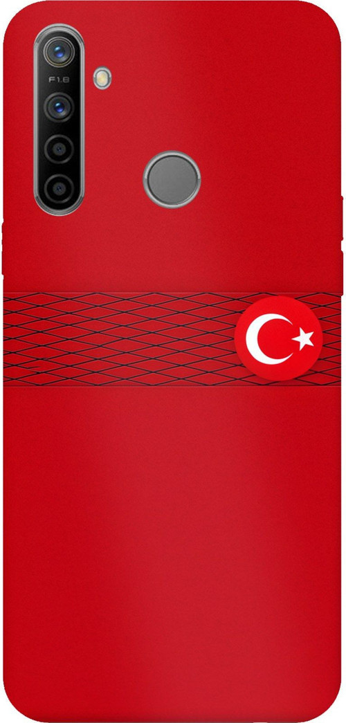 Realme 5i - 6i - C3 Uyumlu Türk Milli Takım Izgara Desenli Forma Baskılı Silikon Kılıf