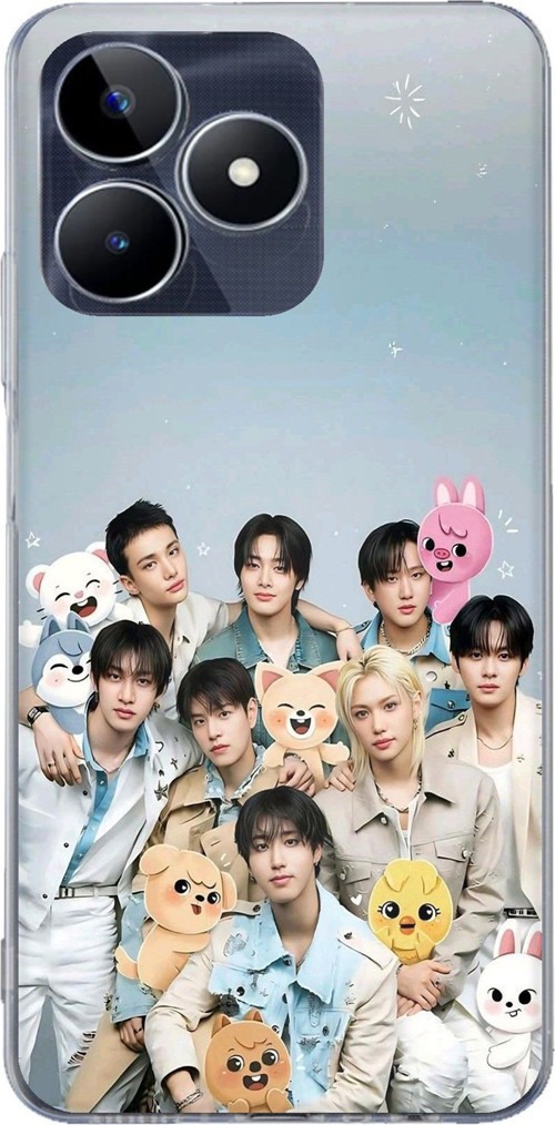 Realme C53 Uyumlu Tray Kids K-Pop Grubu ve SKZOO Temalı Baskılı Silikon Kılıf