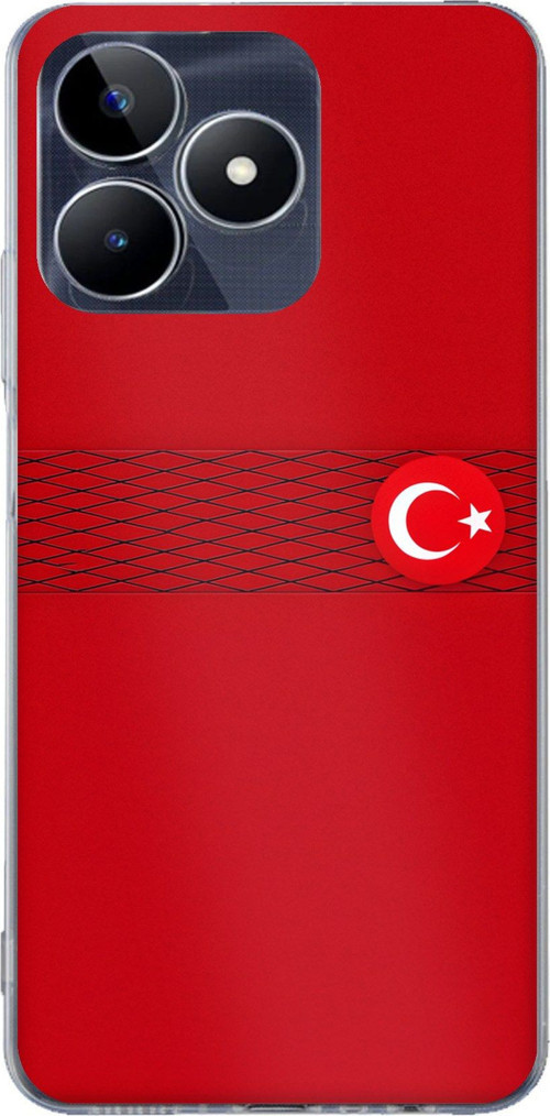 Realme C53 Uyumlu Türk Milli Takım Izgara Desenli Forma Baskılı Silikon Kılıf