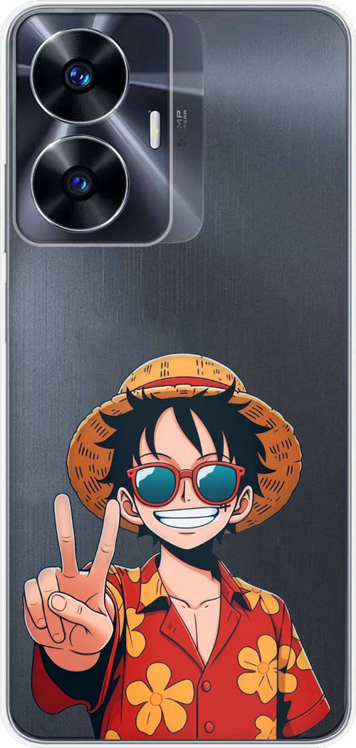 Realme C55 Uyumlu Monkey D. Luffy Tasarımlı Baskılı Silikon Kılıf