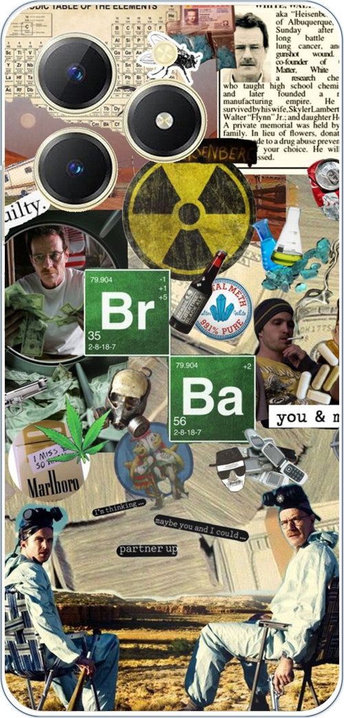 Realme C61 Uyumlu Breaking Bad Kolaj Baskılı Silikon Kılıf