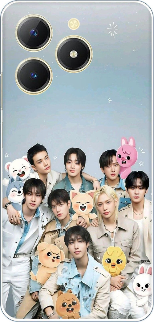 Realme C61 Uyumlu Tray Kids K-Pop Grubu ve SKZOO Temalı Baskılı Silikon Kılıf