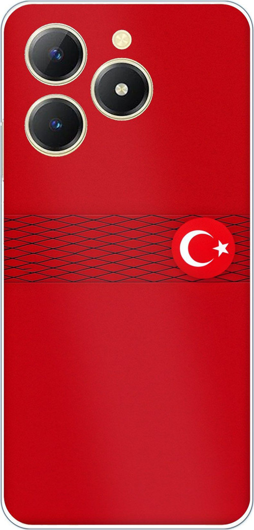 Realme C61 Uyumlu Türk Milli Takım Izgara Desenli Forma Baskılı Silikon Kılıf