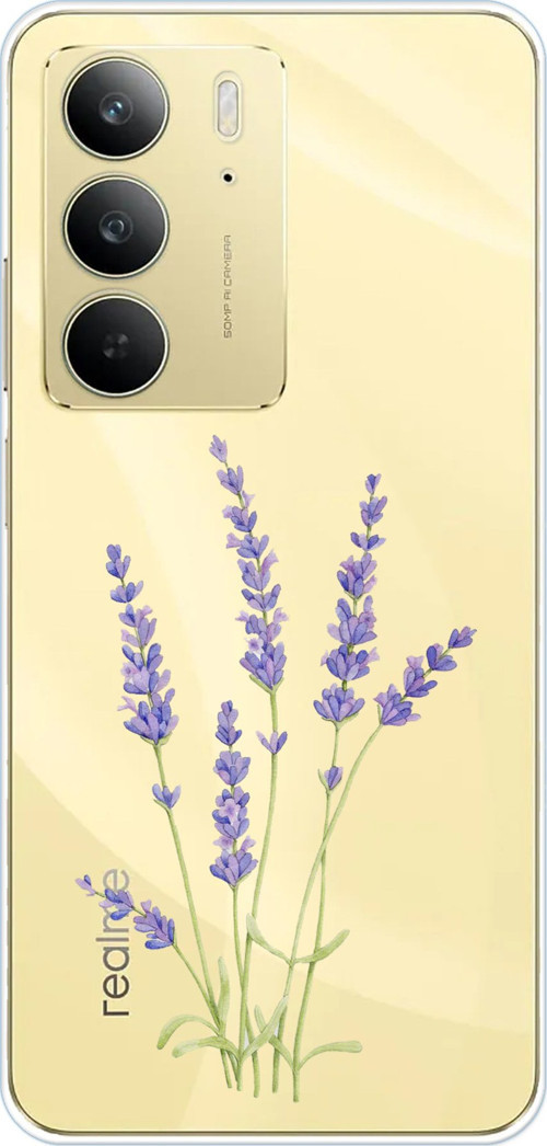 Realme C75 Uyumlu Lavanta Çiçek Tasarımlı Baskılı Silikon Kılıf