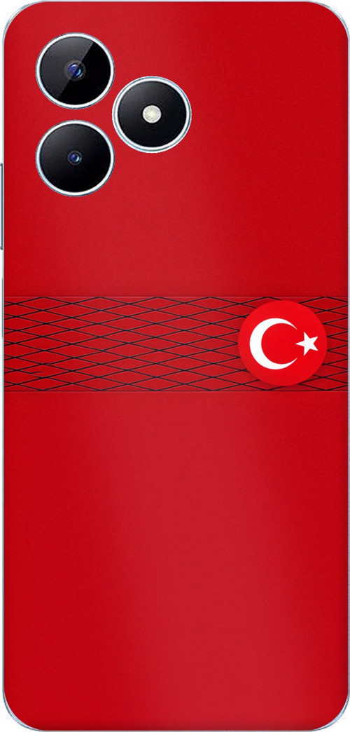Realme Note 50 Uyumlu Türk Milli Takım Izgara Desenli Forma Baskılı Silikon Kılıf
