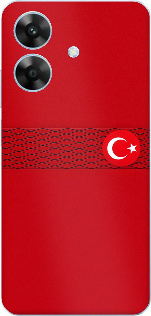 Realme Note 60 Uyumlu Türk Milli Takım Izgara Desenli Forma Baskılı Silikon Kılıf