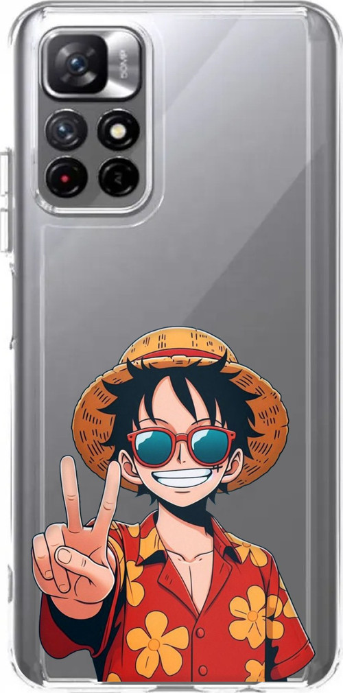 Redmi 10 Uyumlu Monkey D. Luffy Tasarımlı Baskılı Silikon Kılıf