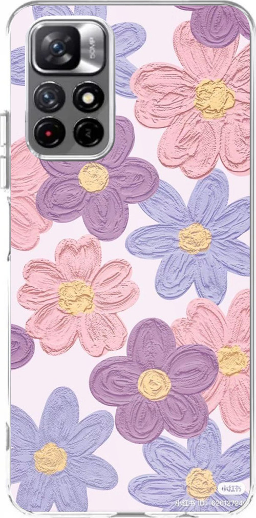 Redmi 10 Uyumlu Renkli Papatyalar Sulu Boya Baskılı Silikon Kılıf