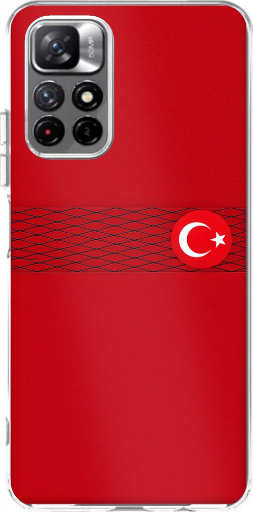Redmi 10 Uyumlu Türk Milli Takım Izgara Desenli Forma Baskılı Silikon Kılıf