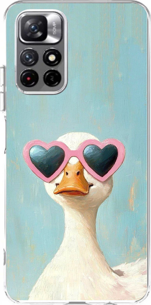 Redmi 10 Uyumlu Yağlı Boya Pop-Art Ördek Baskılı Silikon Kılıf