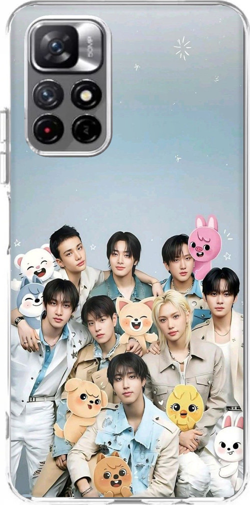Redmi 10 Uyumlu Tray Kids K-Pop Grubu ve SKZOO Temalı Baskılı Silikon Kılıf